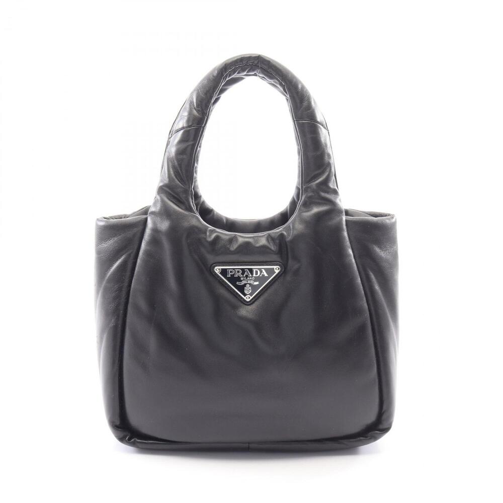 Prada Padded Small Handbag, Leather, Women's, Black, 1BG412
